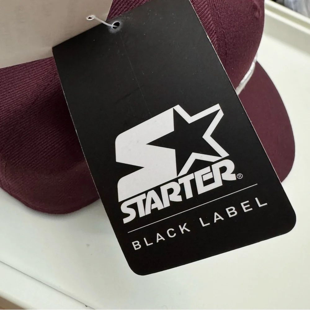 NEW Rhude X Starter Black Label The Natural Maroon Snapback Cap Hat White Logo - Picture 6 of 7